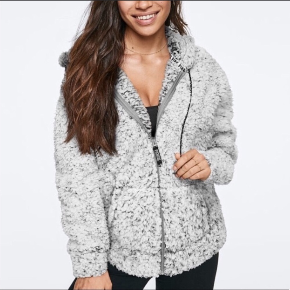 VS Pink Sherpa Full Zip Hoodie